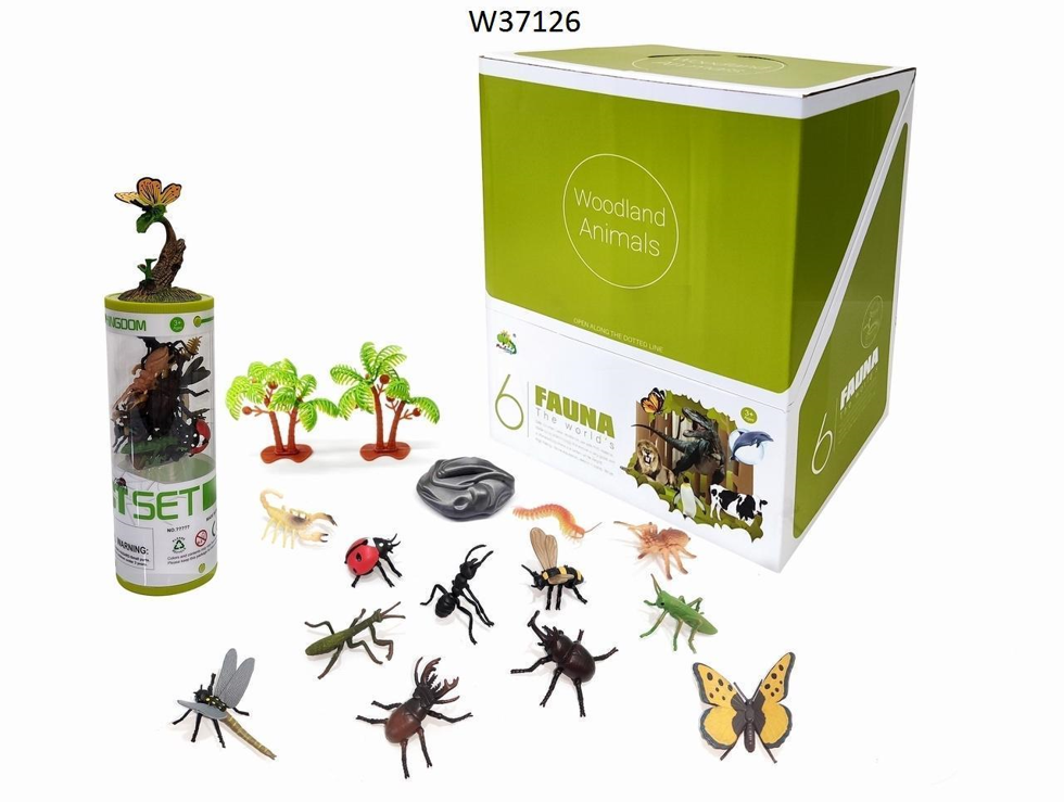 Insect 3" Figurine Toy Tube, Display Set of 6 Tubes
