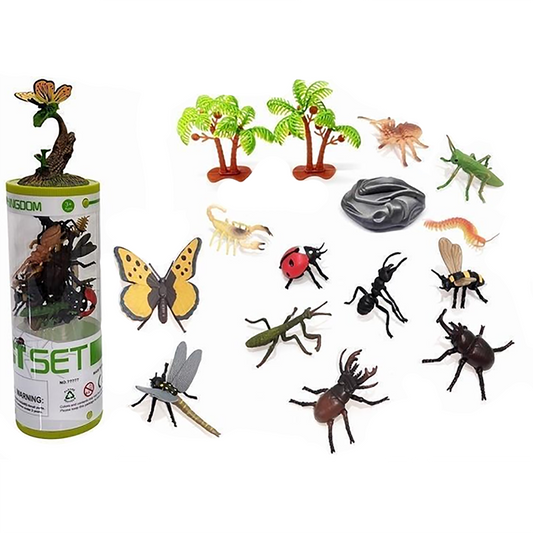 Insect 3" Figurine Toy Tube, Display Set of 6 Tubes