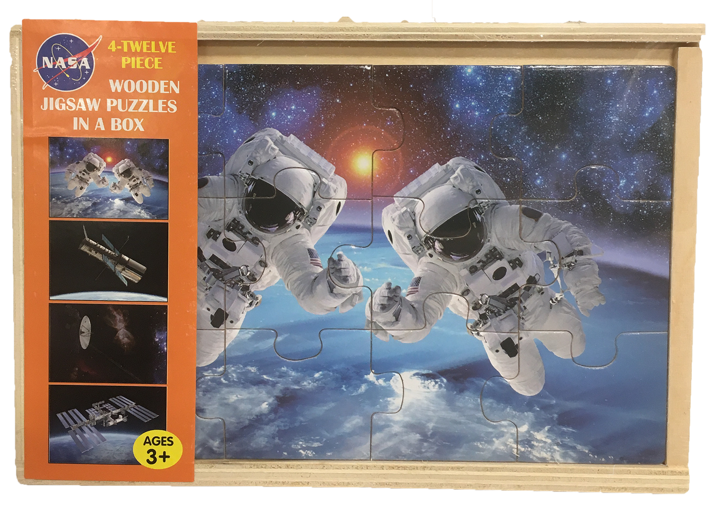 NASA 4-in-1 Wood Space 12pc Jigsaw Puzzle Set