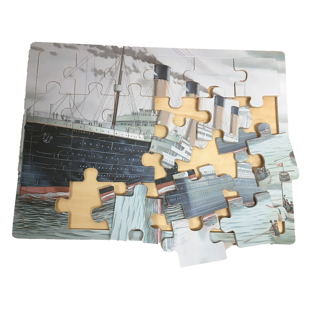 Titanic Port Scene w/ Smoke 24pc Wood Jigsaw Puzzle