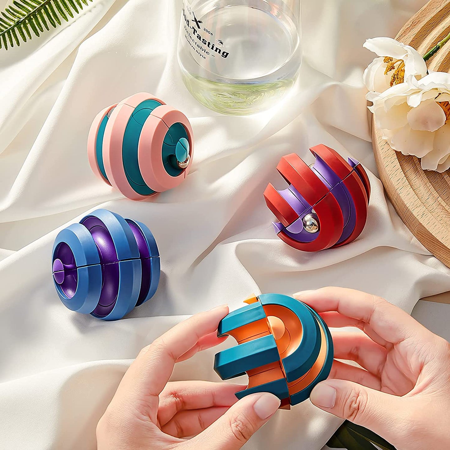 Fidget Ball Rotating Orbit Marble Toy, Four Colors Available